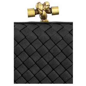 Hot Sell Bottega Veneta Impero Satin Clutch 113085 black