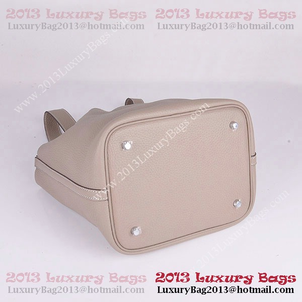 Hermes Picotin Lock MM Bag in Clemence Leather 8616 Gray