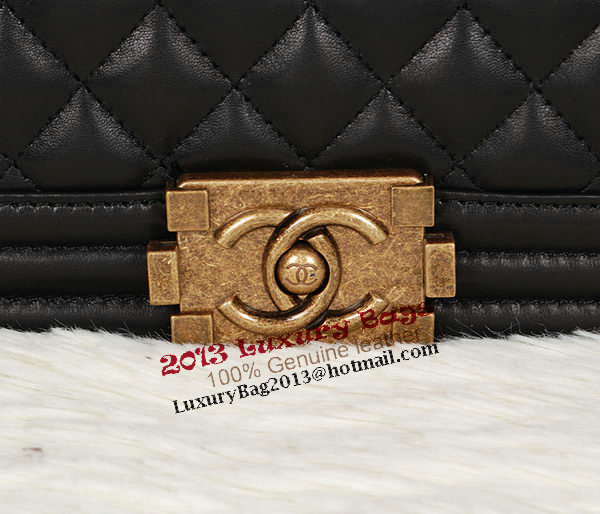 Boy Chanel A67086 Black Flap Shoulder Bag Original Calfskin Leather