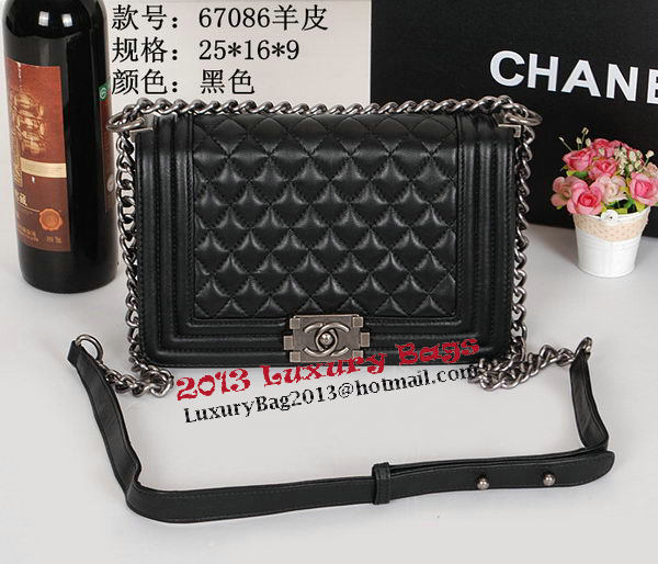 Boy Chanel Flap Shoulder Bag Original Sheepskin Leather A67086 Black