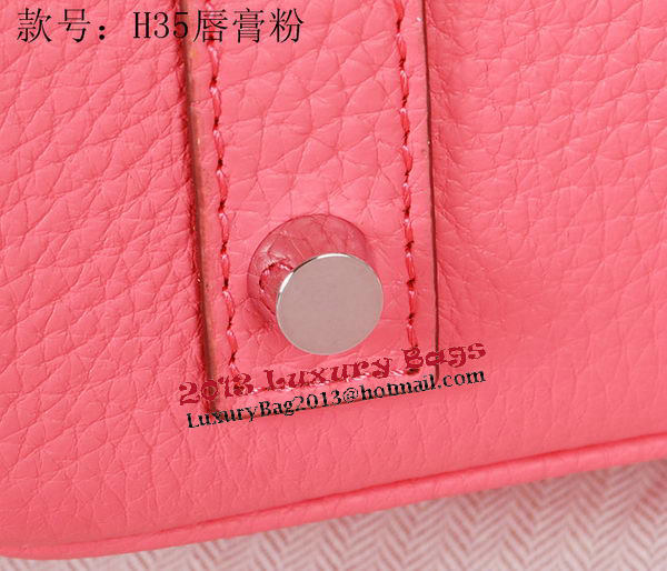 Hermes Birkin 35CM Tote Bag Pink Original Grainy Leather H35 Silver