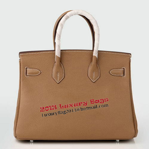 Hermes Birkin 30CM Tote Bag Camel Original Leather H30 Silver