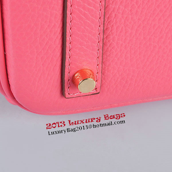Hermes Birkin 30CM Tote Bags Pink Clemence Leather Gold