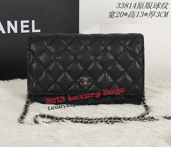 Chanel CHA33814 Original Cannage Leather mini Flap Bag Black