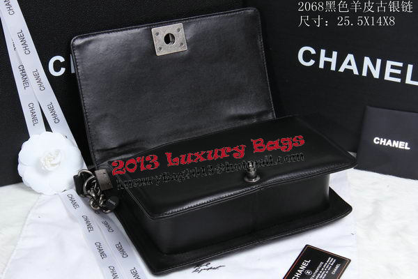 Boy Chanel Flap Shoulder Bag Sheepskin Leather CHA2068 Black