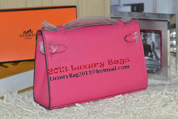 Hermes MINI Kelly 22cm Tote Bag Calfskin Leather Rose