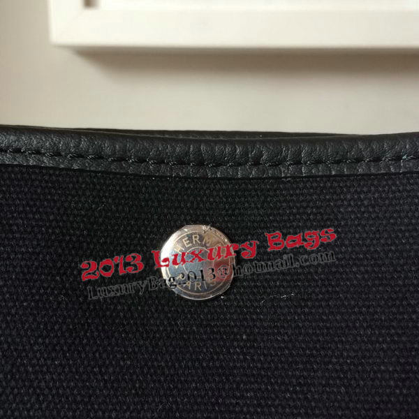 Hermes Garden Party 30CM Bag Canvas Leather H11S Black