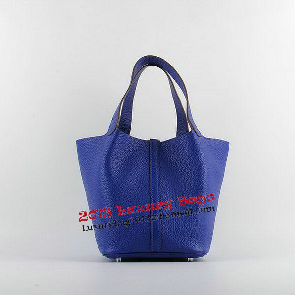 Hermes Picotin Lock MM Bags Clemence Leather H8616 Blue
