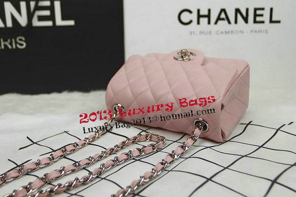 Chanel Classic MINI Flap Bag CF1115 Pink Cannage Pattern Silver