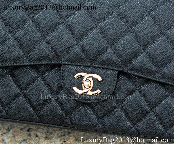 Chanel Jumbo Classic Black Cannage Pattern Flap Bag A58600 Gold