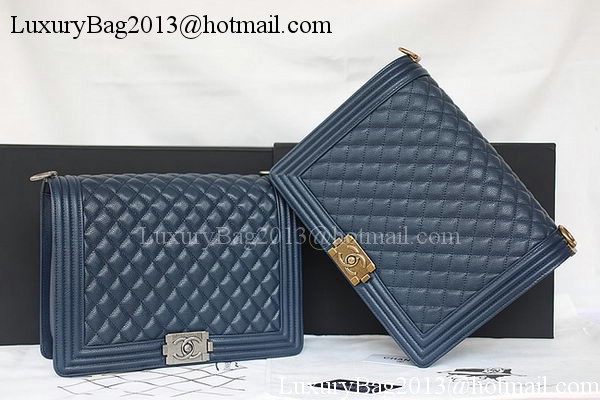 Boy Chanel Flap Shoulder Bag Original Cannage Pattern A67087 Royal