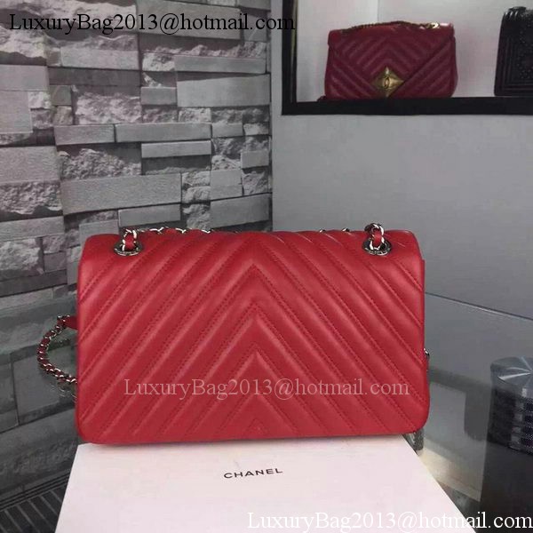 Chanel 2.55 Series Flap Bag Lambskin Chevron Leather A5378