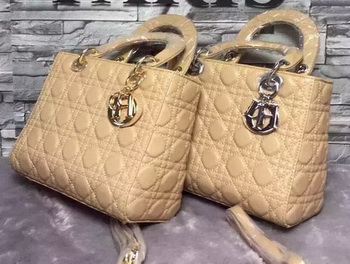 Dior Small Lady Dior Bag Sheepskin Leather CD6322 Apricot Dior Small Lady Dior Bag Sheepskin Leather CD6322 Apricot