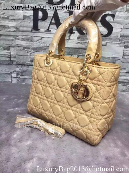 Dior Small Lady Dior Bag Sheepskin Leather CD6322 Apricot Dior Small Lady Dior Bag Sheepskin Leather CD6322 Apricot