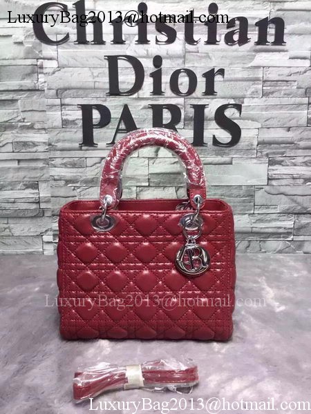 Dior Small Lady Dior Bag Sheepskin Leather CD6322 Burgundy Dior Small Lady Dior Bag Sheepskin Leather CD6322 Burgundy