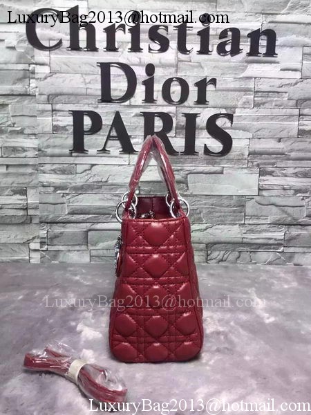 Dior Small Lady Dior Bag Sheepskin Leather CD6322 Burgundy Dior Small Lady Dior Bag Sheepskin Leather CD6322 Burgundy