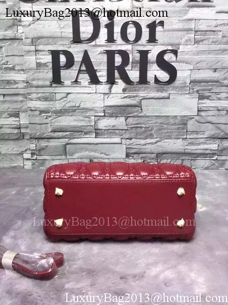 Dior Small Lady Dior Bag Sheepskin Leather CD6322 Burgundy Dior Small Lady Dior Bag Sheepskin Leather CD6322 Burgundy