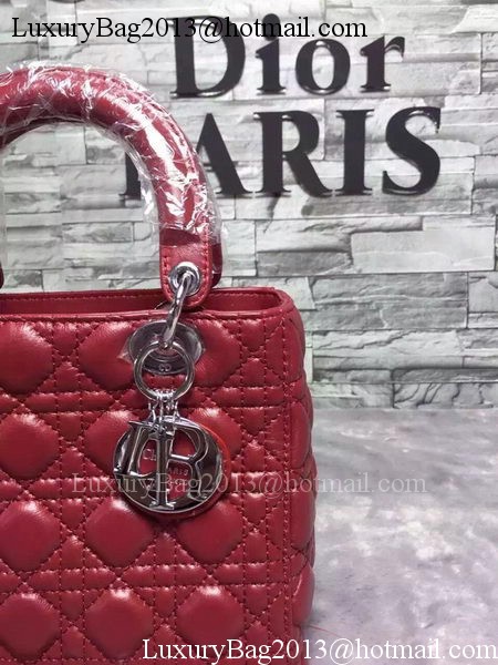 Dior Small Lady Dior Bag Sheepskin Leather CD6322 Burgundy Dior Small Lady Dior Bag Sheepskin Leather CD6322 Burgundy