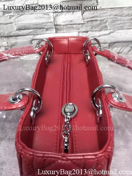 Dior Small Lady Dior Bag Sheepskin Leather CD6322 Burgundy Dior Small Lady Dior Bag Sheepskin Leather CD6322 Burgundy