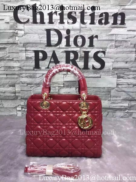Dior Small Lady Dior Bag Sheepskin Leather CD6322 Burgundy Dior Small Lady Dior Bag Sheepskin Leather CD6322 Burgundy