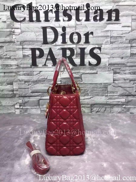 Dior Small Lady Dior Bag Sheepskin Leather CD6322 Burgundy Dior Small Lady Dior Bag Sheepskin Leather CD6322 Burgundy