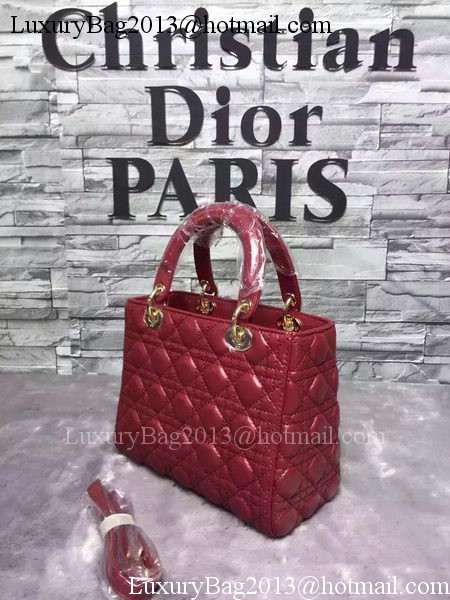 Dior Small Lady Dior Bag Sheepskin Leather CD6322 Burgundy Dior Small Lady Dior Bag Sheepskin Leather CD6322 Burgundy