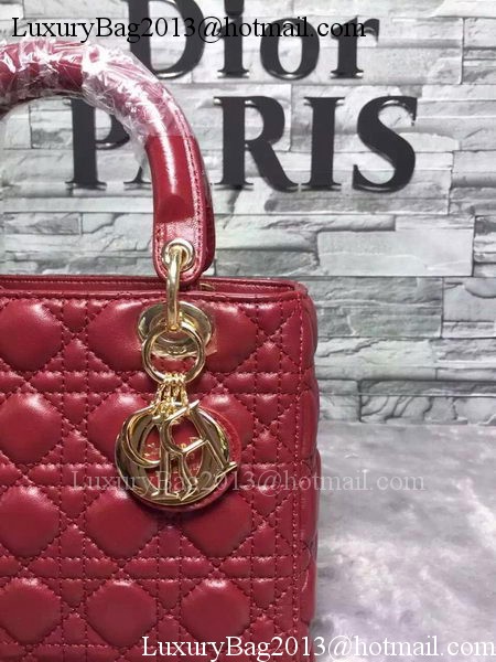 Dior Small Lady Dior Bag Sheepskin Leather CD6322 Burgundy Dior Small Lady Dior Bag Sheepskin Leather CD6322 Burgundy