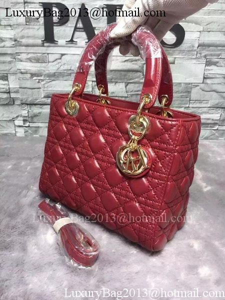 Dior Small Lady Dior Bag Sheepskin Leather CD6322 Burgundy Dior Small Lady Dior Bag Sheepskin Leather CD6322 Burgundy