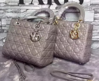 Dior Small Lady Dior Bag Sheepskin Leather CD6322 Grey Dior Small Lady Dior Bag Sheepskin Leather CD6322 Grey