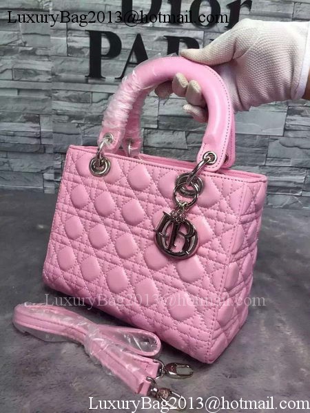 Dior Small Lady Dior Bag Sheepskin Leather CD6322 Pink Dior Small Lady Dior Bag Sheepskin Leather CD6322 Pink