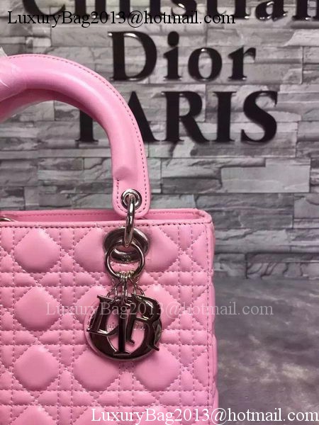 Dior Small Lady Dior Bag Sheepskin Leather CD6322 Pink Dior Small Lady Dior Bag Sheepskin Leather CD6322 Pink