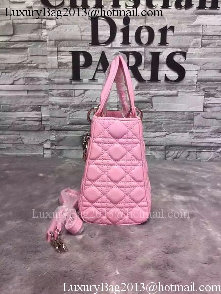 Dior Small Lady Dior Bag Sheepskin Leather CD6322 Pink Dior Small Lady Dior Bag Sheepskin Leather CD6322 Pink