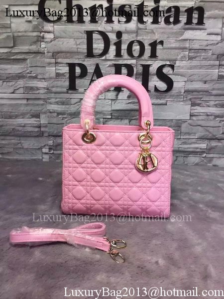 Dior Small Lady Dior Bag Sheepskin Leather CD6322 Pink Dior Small Lady Dior Bag Sheepskin Leather CD6322 Pink