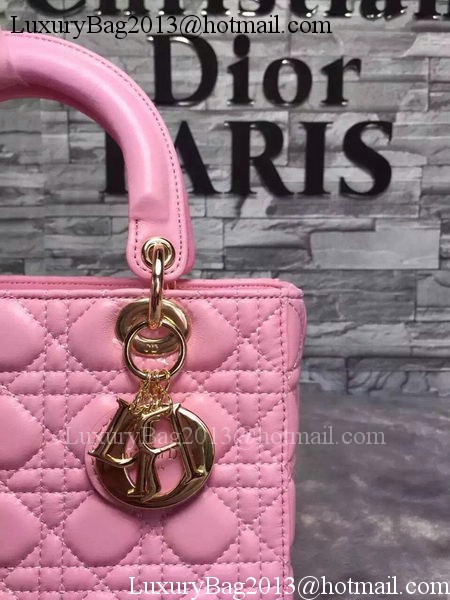Dior Small Lady Dior Bag Sheepskin Leather CD6322 Pink Dior Small Lady Dior Bag Sheepskin Leather CD6322 Pink