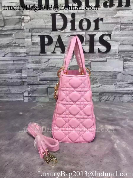 Dior Small Lady Dior Bag Sheepskin Leather CD6322 Pink Dior Small Lady Dior Bag Sheepskin Leather CD6322 Pink