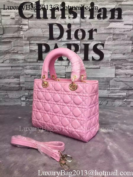 Dior Small Lady Dior Bag Sheepskin Leather CD6322 Pink Dior Small Lady Dior Bag Sheepskin Leather CD6322 Pink