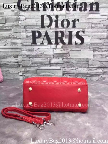 Dior Small Lady Dior Bag Sheepskin Leather CD6322 Red Dior Small Lady Dior Bag Sheepskin Leather CD6322 Red