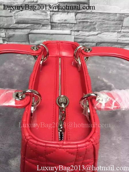 Dior Small Lady Dior Bag Sheepskin Leather CD6322 Red Dior Small Lady Dior Bag Sheepskin Leather CD6322 Red