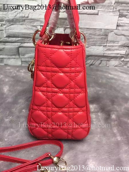 Dior Small Lady Dior Bag Sheepskin Leather CD6322 Red Dior Small Lady Dior Bag Sheepskin Leather CD6322 Red