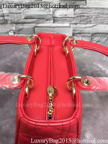 Dior Small Lady Dior Bag Sheepskin Leather CD6322 Red Dior Small Lady Dior Bag Sheepskin Leather CD6322 Red