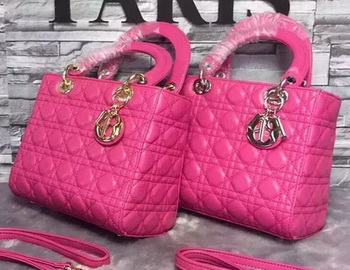 Dior Small Lady Dior Bag Sheepskin Leather CD6322 Rose Dior Small Lady Dior Bag Sheepskin Leather CD6322 Rose