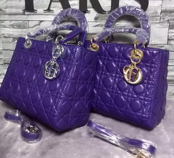 Dior Small Lady Dior Bag Sheepskin Leather CD6322 Violet Dior Small Lady Dior Bag Sheepskin Leather CD6322 Violet
