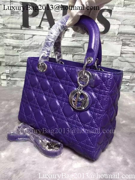 Dior Small Lady Dior Bag Sheepskin Leather CD6322 Violet Dior Small Lady Dior Bag Sheepskin Leather CD6322 Violet