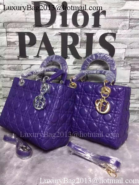 Dior Small Lady Dior Bag Sheepskin Leather CD6322 Violet Dior Small Lady Dior Bag Sheepskin Leather CD6322 Violet