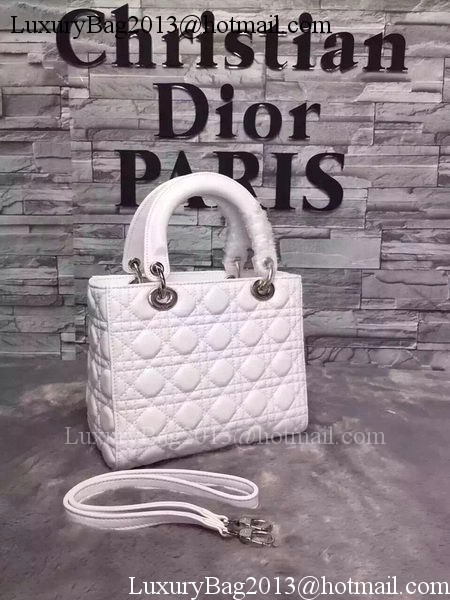 Dior Small Lady Dior Bag Sheepskin Leather CD6322 White Dior Small Lady Dior Bag Sheepskin Leather CD6322 White