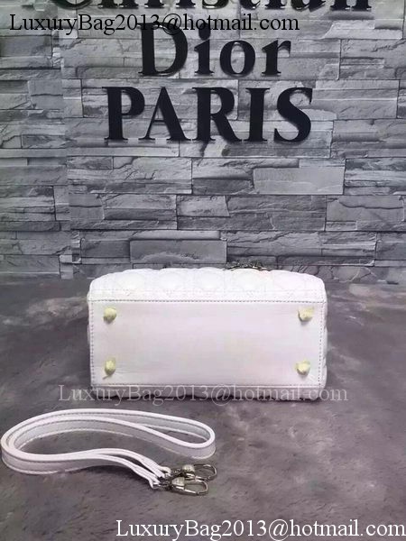 Dior Small Lady Dior Bag Sheepskin Leather CD6322 White Dior Small Lady Dior Bag Sheepskin Leather CD6322 White