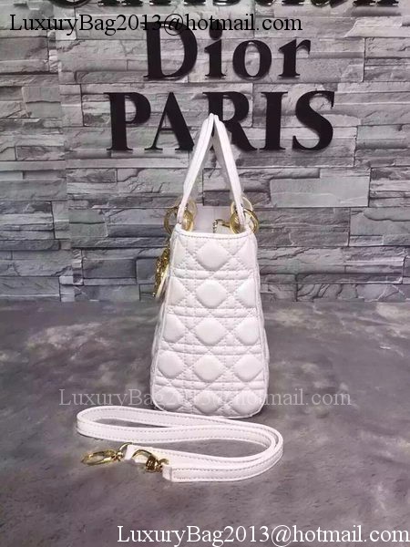 Dior Small Lady Dior Bag Sheepskin Leather CD6322 White Dior Small Lady Dior Bag Sheepskin Leather CD6322 White