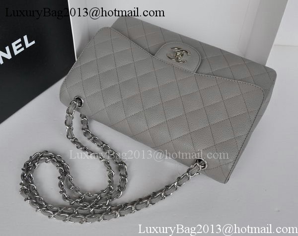 Chanel Jumbo Double Flaps Bag Grey Cannage Pattern A36097 Silver Chanel Jumbo Double Flaps Bag Grey Cannage Pattern A36097 Silver