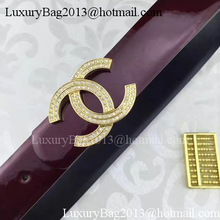 Chanel 30mm Patent Leather Belt CH5230 Wine