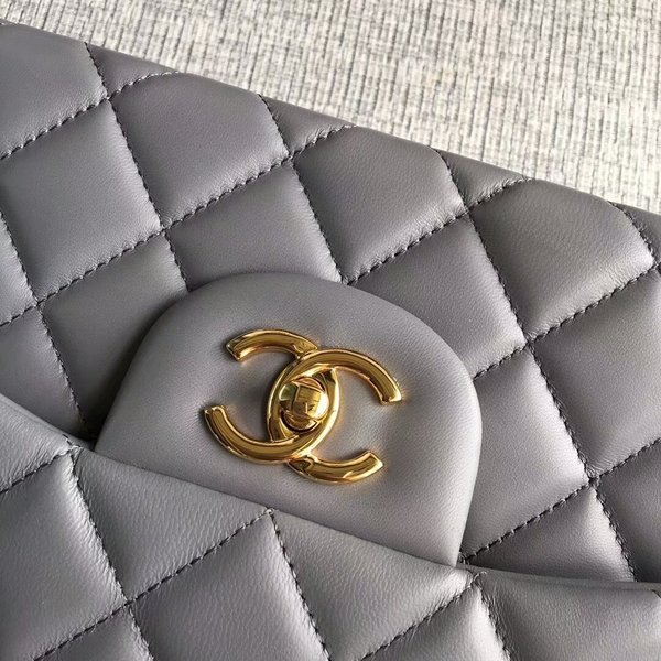 Chanel Flap Shoulder Bags Grey Original Lambskin Leather CF1113 Glod